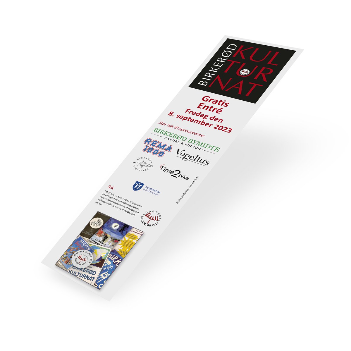 Så er der færdigt program til Birkerød Kulturnat 8. september 2023!  Gratis adgang til omkring 90 punkter i programmet.   Vi regner med 8.000 besøgende - og der også plads til dig 😀 kulturparaplyen.dk/program-birker…