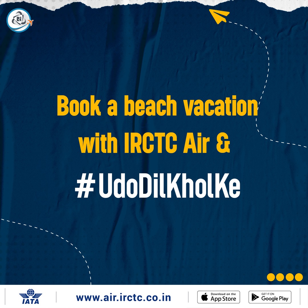 IRCTCofficial's tweet photo. Which is your fav #beach destination in the world? Share 👇.
To book a beach vacation, click https://t.co/fLKvfBMuK7 /download the IRCTC Air app & #UdoDilKholKe with our amazing deals, offers, discounts!
#AirTravel #flightstickets #vacation https://t.co/flA2GYgj8Y