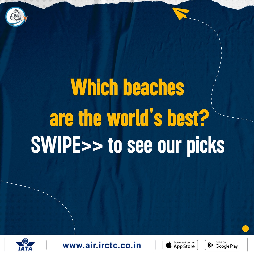 IRCTCofficial's tweet photo. Which is your fav #beach destination in the world? Share 👇.
To book a beach vacation, click https://t.co/fLKvfBMuK7 /download the IRCTC Air app & #UdoDilKholKe with our amazing deals, offers, discounts!
#AirTravel #flightstickets #vacation https://t.co/flA2GYgj8Y