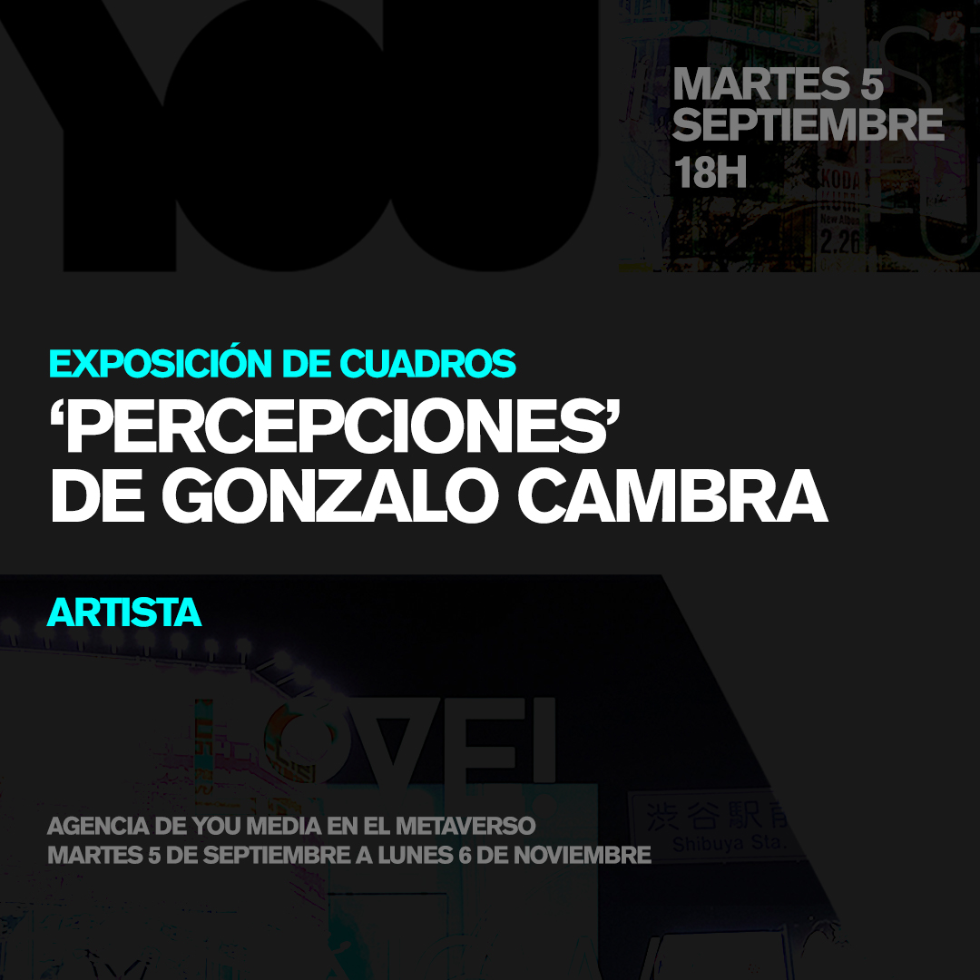 YOU_MEDIA's tweet photo. Exposición de cuadros: ‘PERCEPCIONES’ de 𝗚𝗼𝗻𝘇𝗮𝗹𝗼 𝗖𝗮𝗺𝗯𝗿𝗮.

El 5 de septiembre, en nuestra Galería, una selección de algunas de sus obras de retratos realistas.

▶ https://t.co/ctt6k2M2Gf

¡Os esperamos!

#DSIGNOfTheTimes #Exposiciones #Metaverso #Arte 🤘🖤 https://t.co/uvS6d7lam8