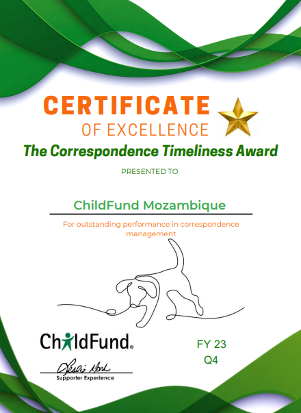ChildFundMoz's tweet photo. One more time, ChildFund Moz team is recognized for its sponsorship performance, alongside two other countries in Africa, from a total of nine.

This recognition is also extended to our local partners - Associação REENCONTRO and Associação Txivuno Txa Vanana.

#weneedeachother https://t.co/UOnf9xD9ad