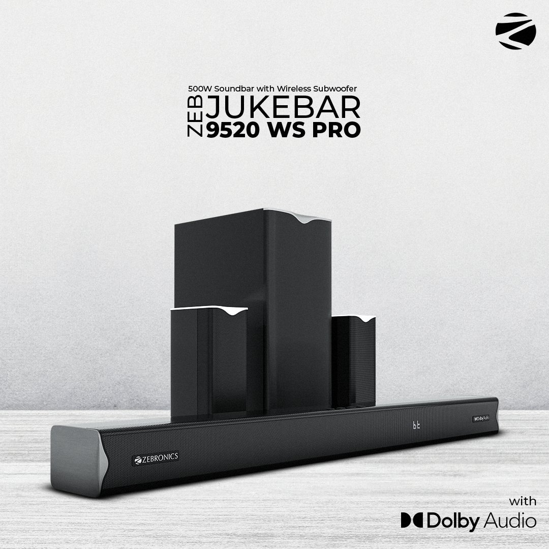 zebronics's tweet photo. #JustLaunched
Bring the theater home with Zeb Juke Bar 9520WS Pro Dolby 5.1! 🎬🍿 Experience immersive 5.1 channel audio, 500W RMS, Dolby Audio, and LED display for the ultimate entertainment setup.
🛒Shop Now - https://t.co/8LkAwXWo66
#Zebronics #alwaysahead #jukebar9520WS #dolbyaudio #soundbar