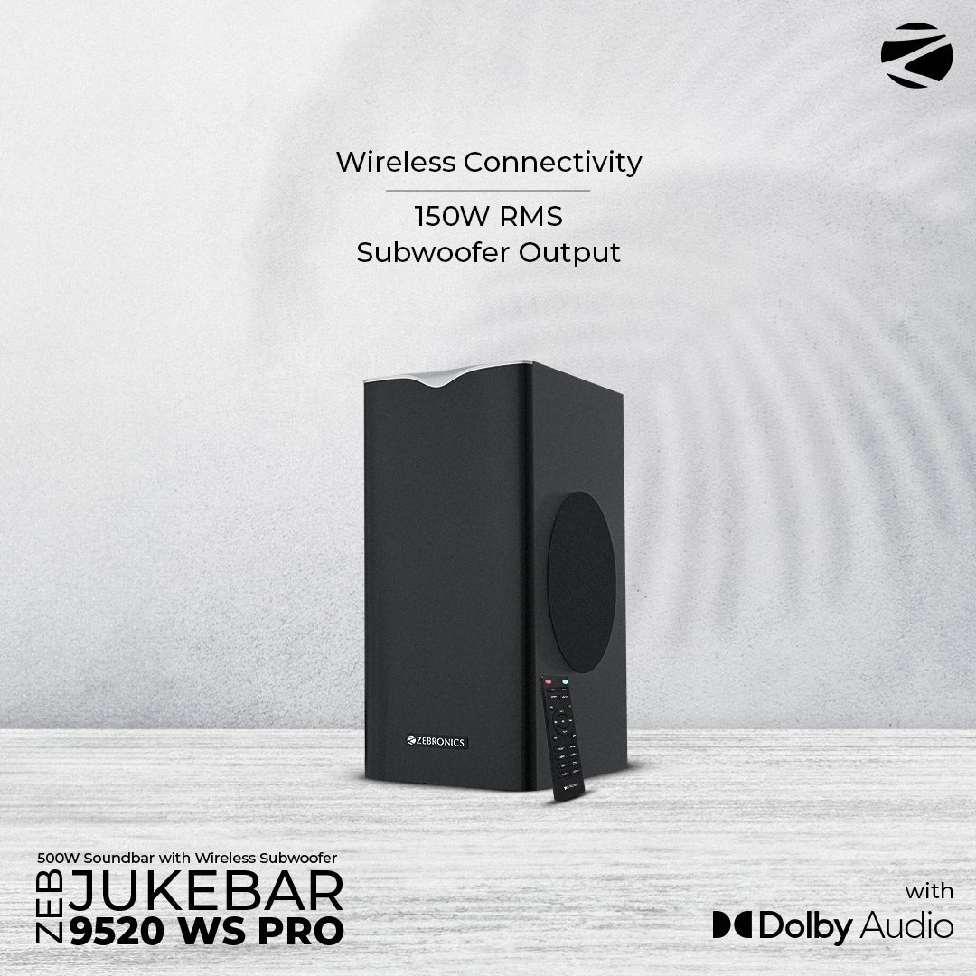 zebronics's tweet photo. #JustLaunched
Bring the theater home with Zeb Juke Bar 9520WS Pro Dolby 5.1! 🎬🍿 Experience immersive 5.1 channel audio, 500W RMS, Dolby Audio, and LED display for the ultimate entertainment setup.
🛒Shop Now - https://t.co/8LkAwXWo66
#Zebronics #alwaysahead #jukebar9520WS #dolbyaudio #soundbar