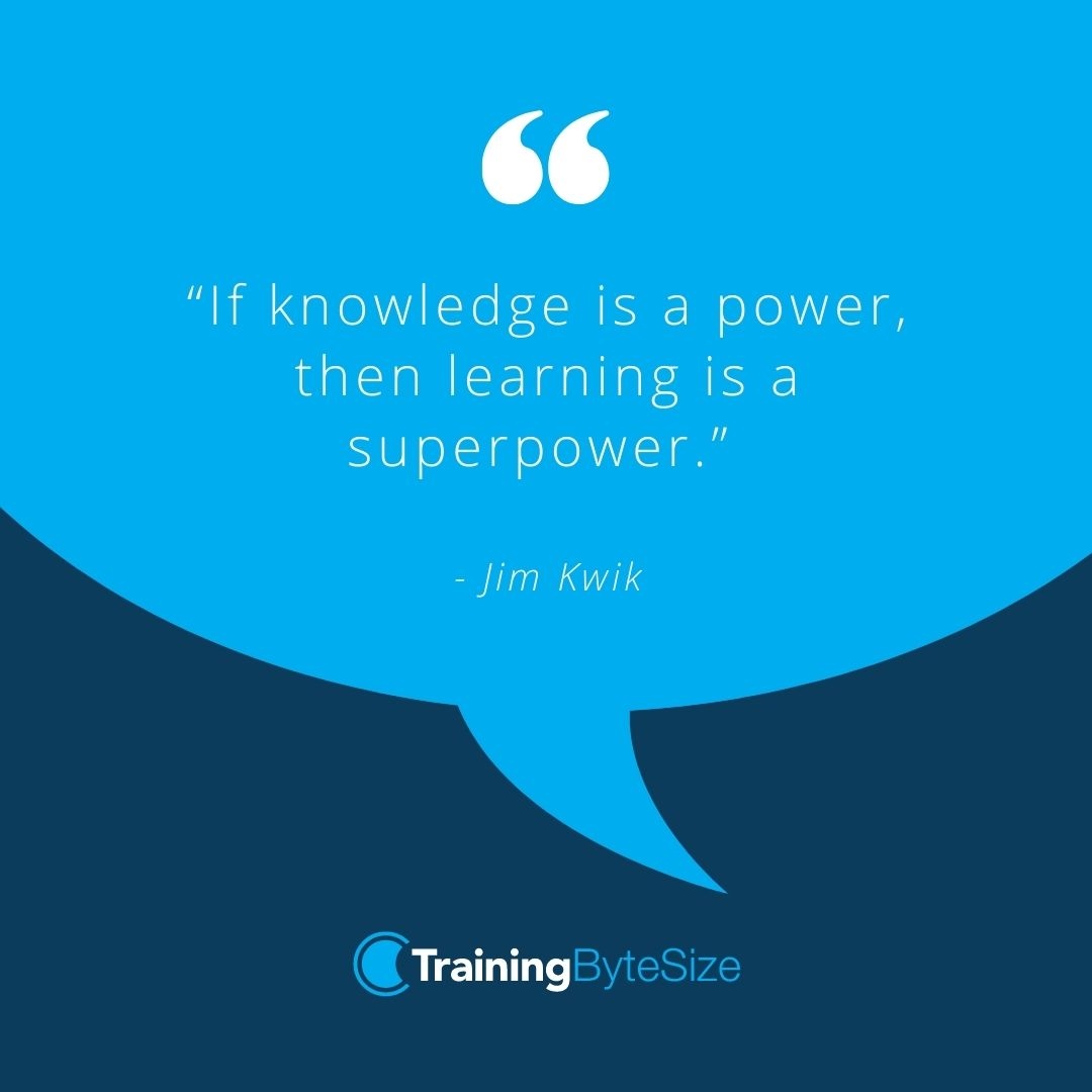 Trainingbytesiz's tweet image. “If knowledge is a power, then learning is a superpower.”
– Jim Kwik