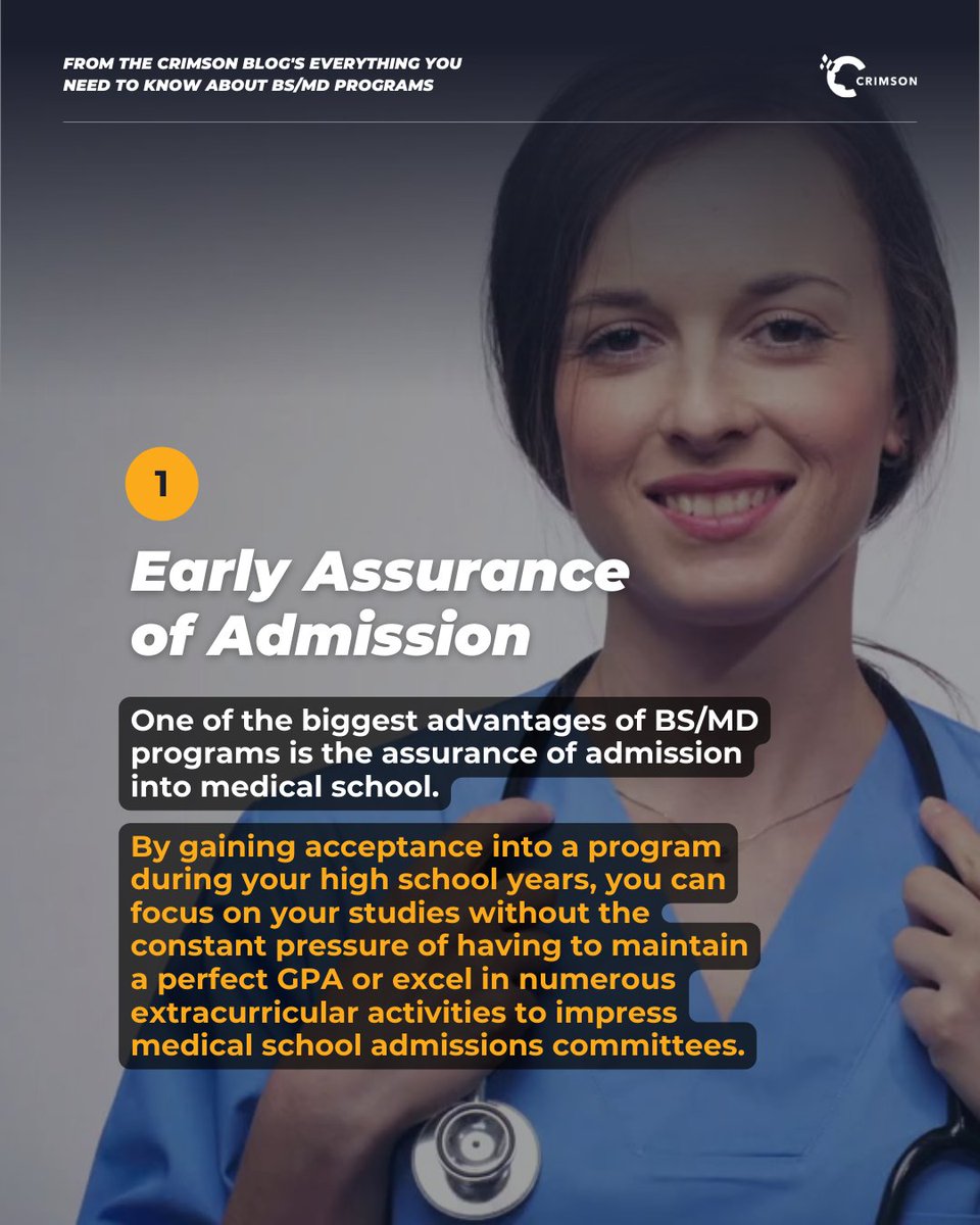 CrimsonEdu's tweet image. In this blog, we&apos;ll explain what BS/MD programs are, highlighting their pros and cons, and showcasing different colleges that offer bs/md programs. Check it out through the link below. 🔗 

#bachelorofscience #collegeprograms #crimsoneducation crimsoneducation.org/blog/bs-md-pro…