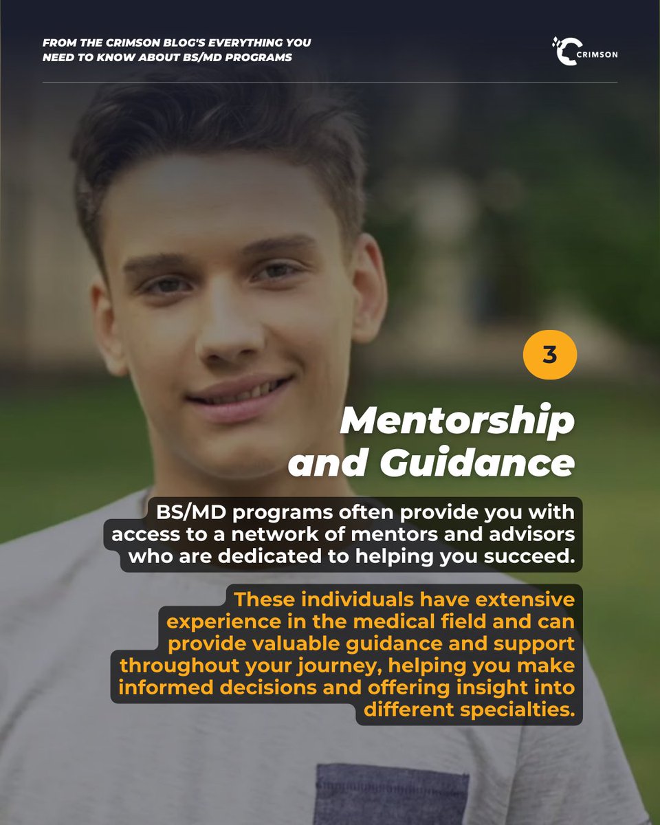 CrimsonEdu's tweet image. In this blog, we&apos;ll explain what BS/MD programs are, highlighting their pros and cons, and showcasing different colleges that offer bs/md programs. Check it out through the link below. 🔗 

#bachelorofscience #collegeprograms #crimsoneducation crimsoneducation.org/blog/bs-md-pro…