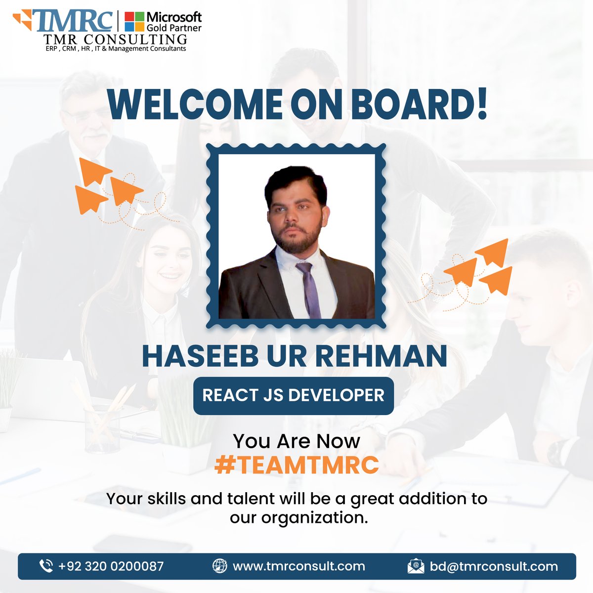 tmr_consulting's tweet photo. Welcome to our Team Haseeb ur Rehman, React JS Developer
Visit the website:Β https://t.co/IjwZMlHuFL
Contact us: +92 320 0200087Β |Β bd@tmrconsult.com
#team #talent #hiringstrongcandidates #developersjob #experience #tmrc #jobsharing #meetingsandevents #teamtmrc #developer https://t.co/s3Uri9bpvU
