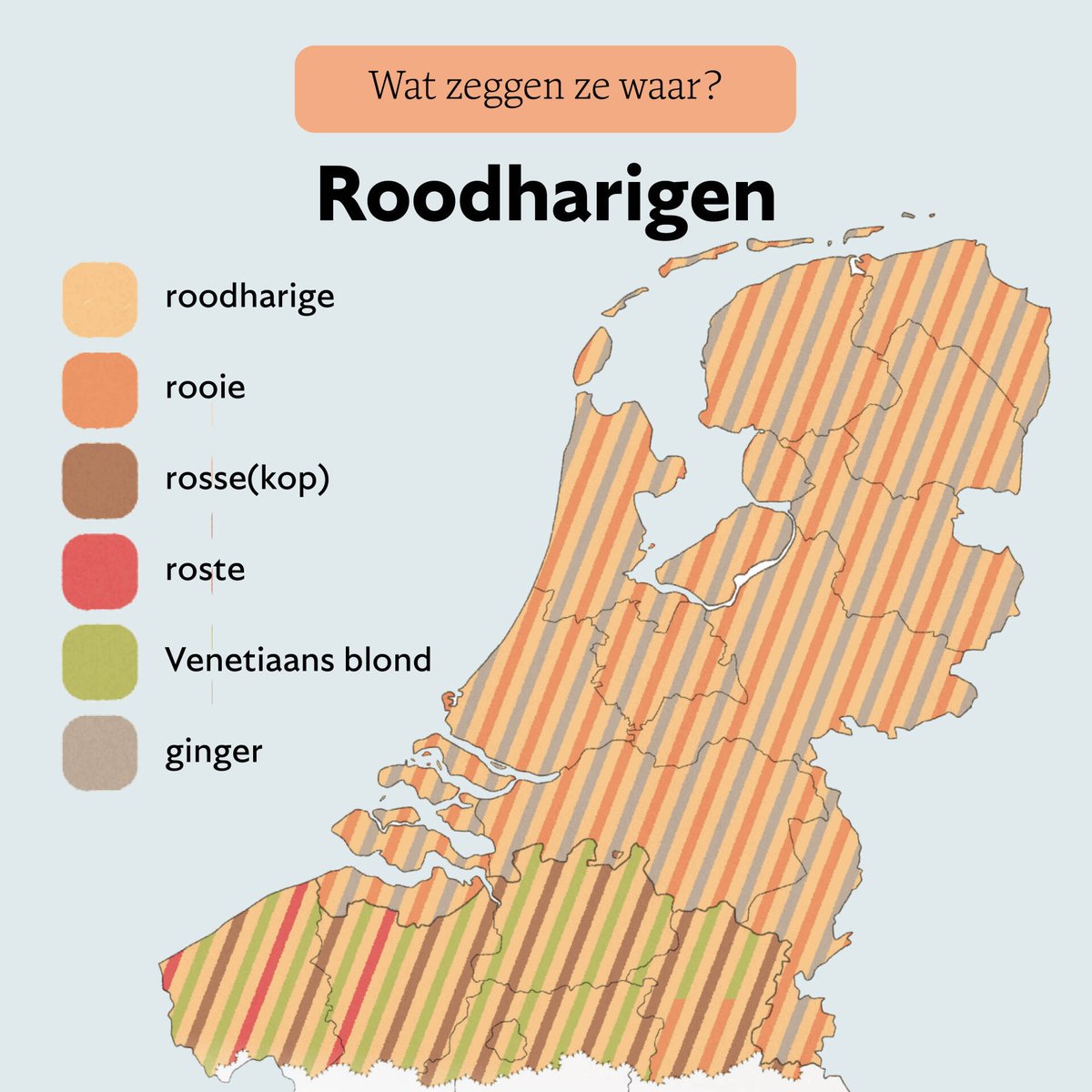 Voor mensen met rood haar bestaan veel scheldwoorden, maar gelukkig zijn er ook neutrale en positieve benamingen, in evenveel tinten als er roodharigen zijn. Voor Onze Taal zocht Miet Ooms (@BuurtaalMiet) uit welke dat zijn. 

#roodharigendag