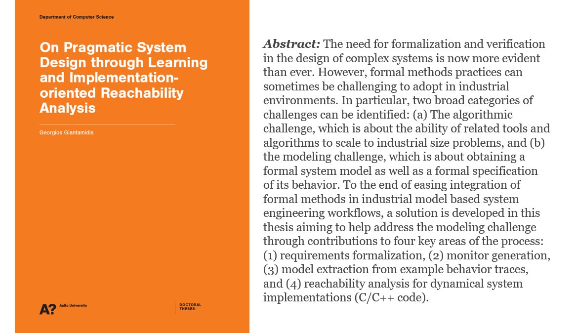 AaltoTechsperts's tweet image. Welcome to a public doctoral defense online on August 30! 🎩
#computerscienceresearch #learning #requirementsformalization #machinelearning #reachabilityanalysis
More information and the doctoral dissertation: aalto.fi/en/events/publ…