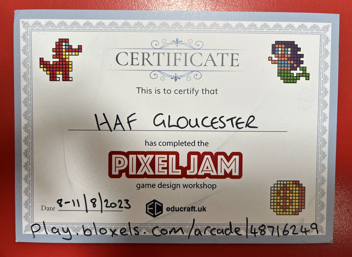 Well done to all who attended our game jam in Gloucester this month and well done on the terrific games you created. 

We have collated them all so that they can be accessed from a single game. Just go to play.bloxels.com/arcade/48716249 and enjoy the fun!

<a href="/GlosCC/">Gloucestershire CC</a> #haf2023 #haf23
