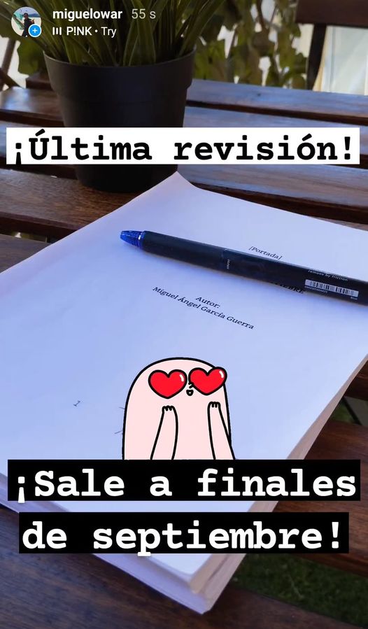 ¡Hola a todos! Estoy haciendo la última revisión de mi primer libro de poemas que sale a finales de septiembre a la venta :) Os tendré informados.