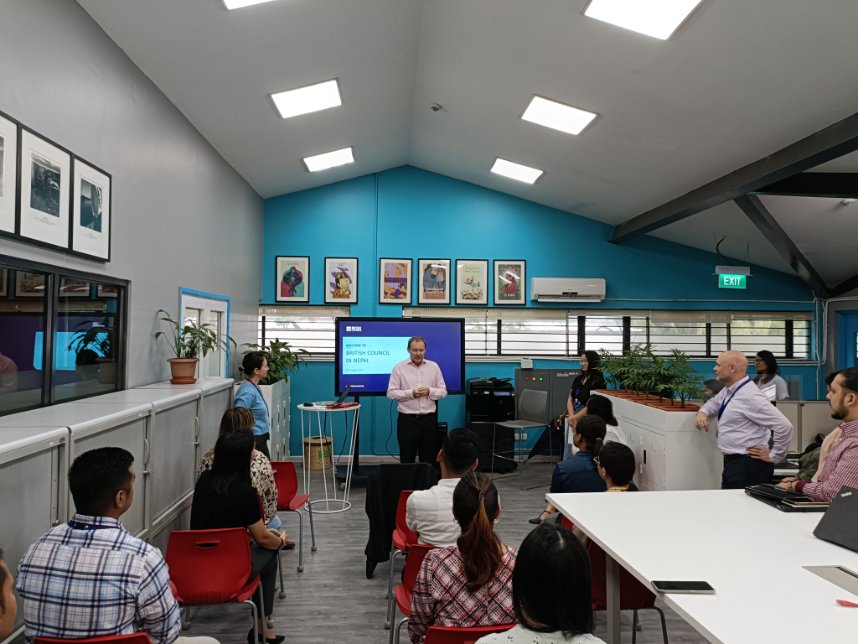 npBritish's tweet photo. Honoured to host the inaugural visit of the #BritishAmbassador Rob Fenn to our office. 

We are excited to continue our work with  @UkinNepal on #CulturalExchange  #EduCooperation  &amp; cross-cultural connections.

🇬🇧🇳🇵 https://t.co/3E2RWWvgkS
