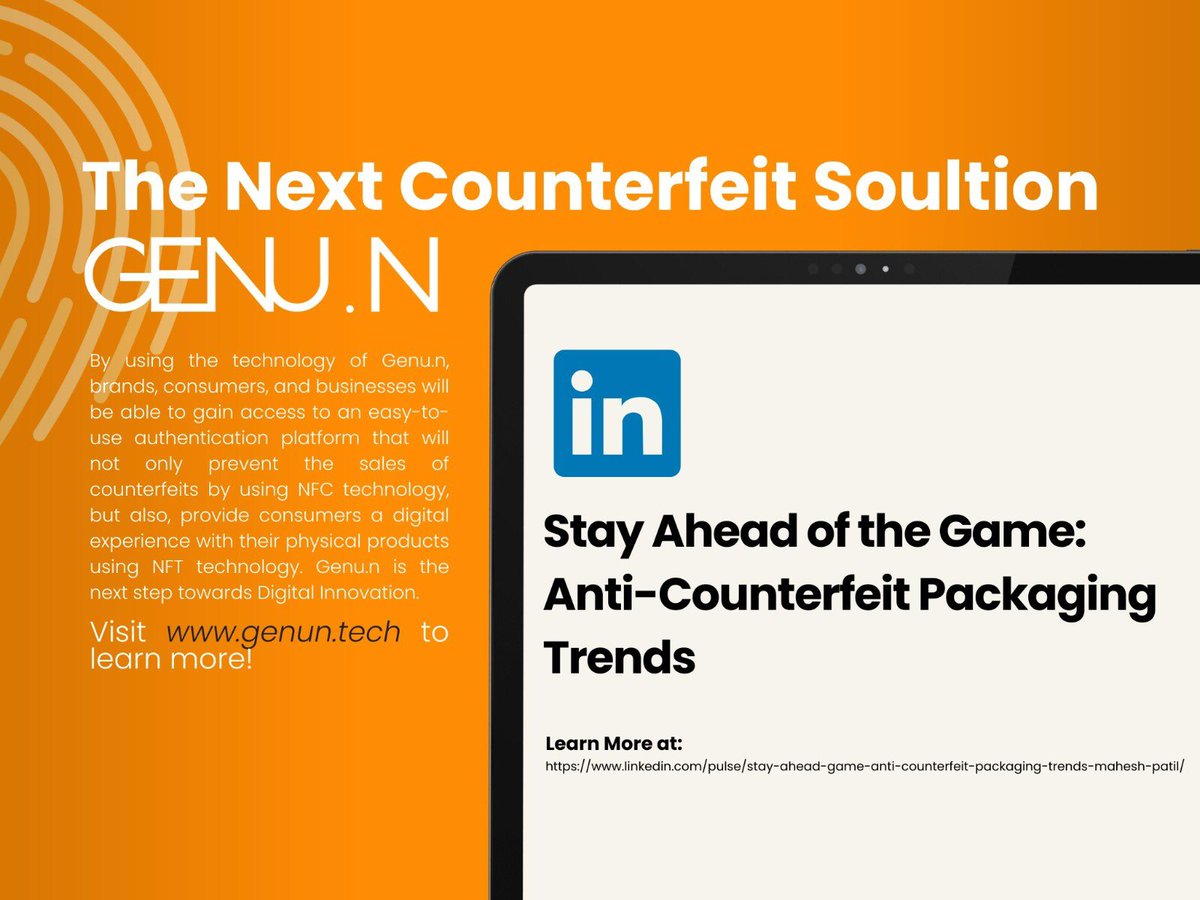 genun_tech's tweet photo. π Exploring the Future of Anti-Counterfeit Packaging Technologies Market: Discover how advanced solutions are reshaping the fight against counterfeiting, boosting trust & brand reputation.π―
#GENUN #AntiCounterfeitTech #BrandProtection #AntiCounterfeit #Counterfeit #Technology https://t.co/8dekfKJxry