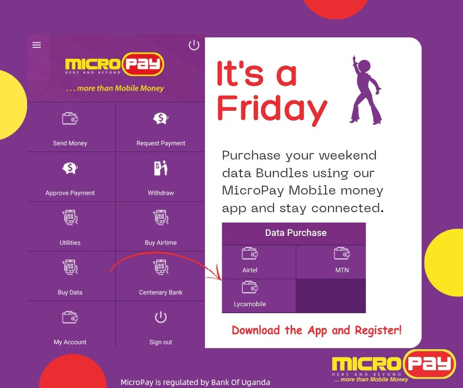 The weekend is here. Purchase your weekend data bundles and stay connected. #friday #financialservices #databundles #micropayug