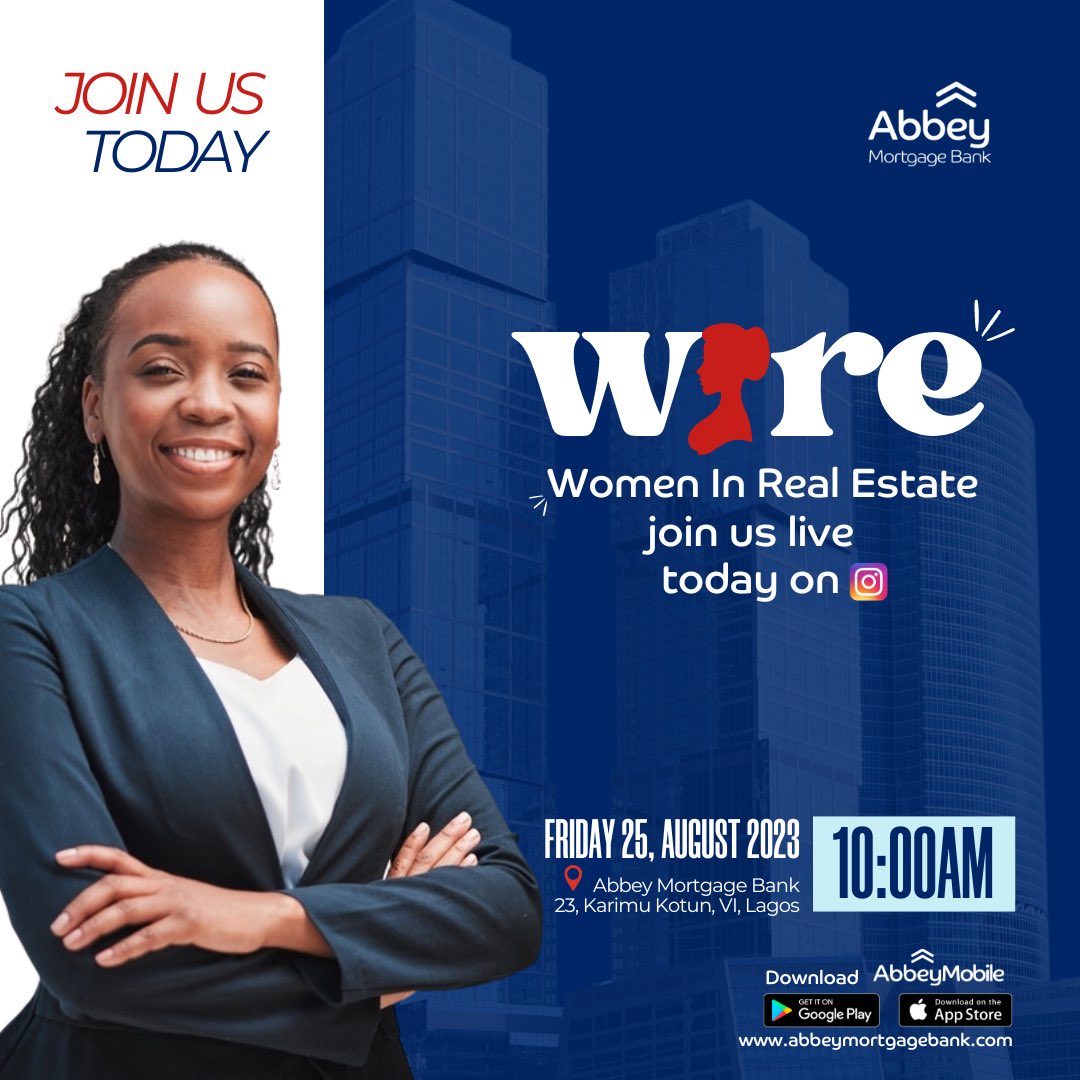 We’re going live in less than an hour! 

Join us for our WIRE (Women in Real Estate) Product Launch today at 10am!!

Get ready for some valuable insights from the some of the country’s leading ladies in Real Estate. 

#AbbeyMortgageBank
#BankWithAbbey
#WomenInRealEstate