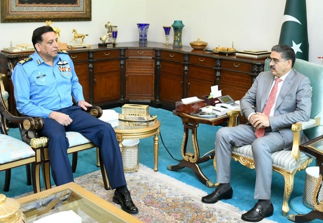 Chief of Air Staff Air Chief Marshal Zaheer Ahmed Babar Sindhu called on caretaker Prime Minister Anwaar-ul-Haq Kakar in Islamabad.