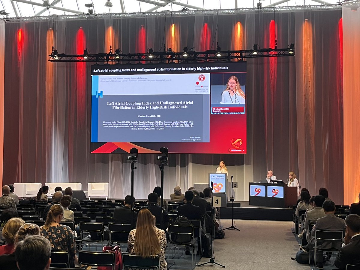 Rising young investigator <a href="/K_Ravnkilde/">Kirstine Ravnkilde</a> presenting her newest finding from the RCT, the LOOP study, on the novel left atrial measurement LACi in association with undiagnosed device detected atrial fibrillation in elderly high-risk individuals 🫀@CIRL_DK <a href="/HGHHjerte/">Herlev og Gentofte hosp afd for hjertesygdomme</a>