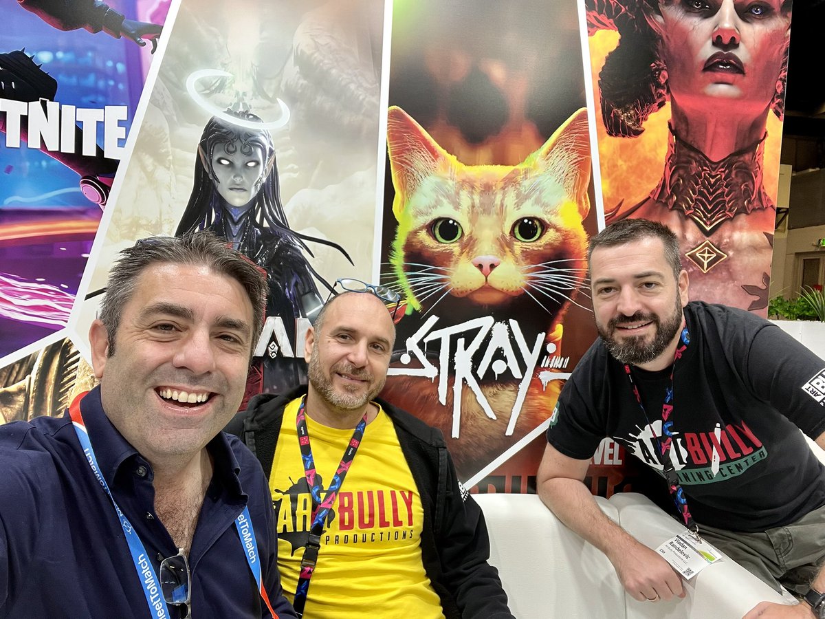 Day 3 at a rainy (say whaaat?) #gamescom 

Met the <a href="/Art_Bully/">Art Bully</a> team, and shared where myself and my daughters stand in the eternal team <a href="/AdInMo_Media/">AdInMo</a> debate on “cats vs dogs”

We *love* the Stray game, and continue to be amazed at how real the cat animations and actions feel!