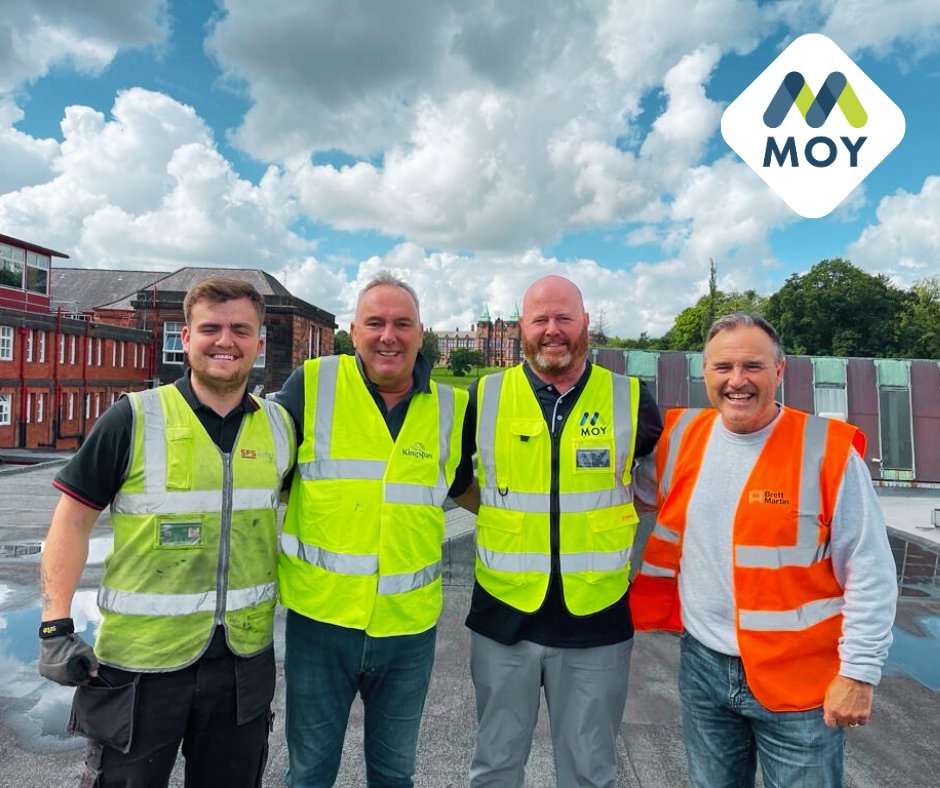 Happy Friday! 😊
Have you seen a happier group carrying out a roof survey? MOY’S Paul Sutherland  on a site survey in Glasgow with our #partners Calvin Black from <a href="/SFSGroupUK/">SFS UK | Construction</a> , Craig Smith from <a href="/KingspanIns_UK/">Kingspan Insulation</a>  and Ian Oliphant from <a href="/BMDaylight/">Brett Martin Daylight Systems</a>. #Partnership #roofing
