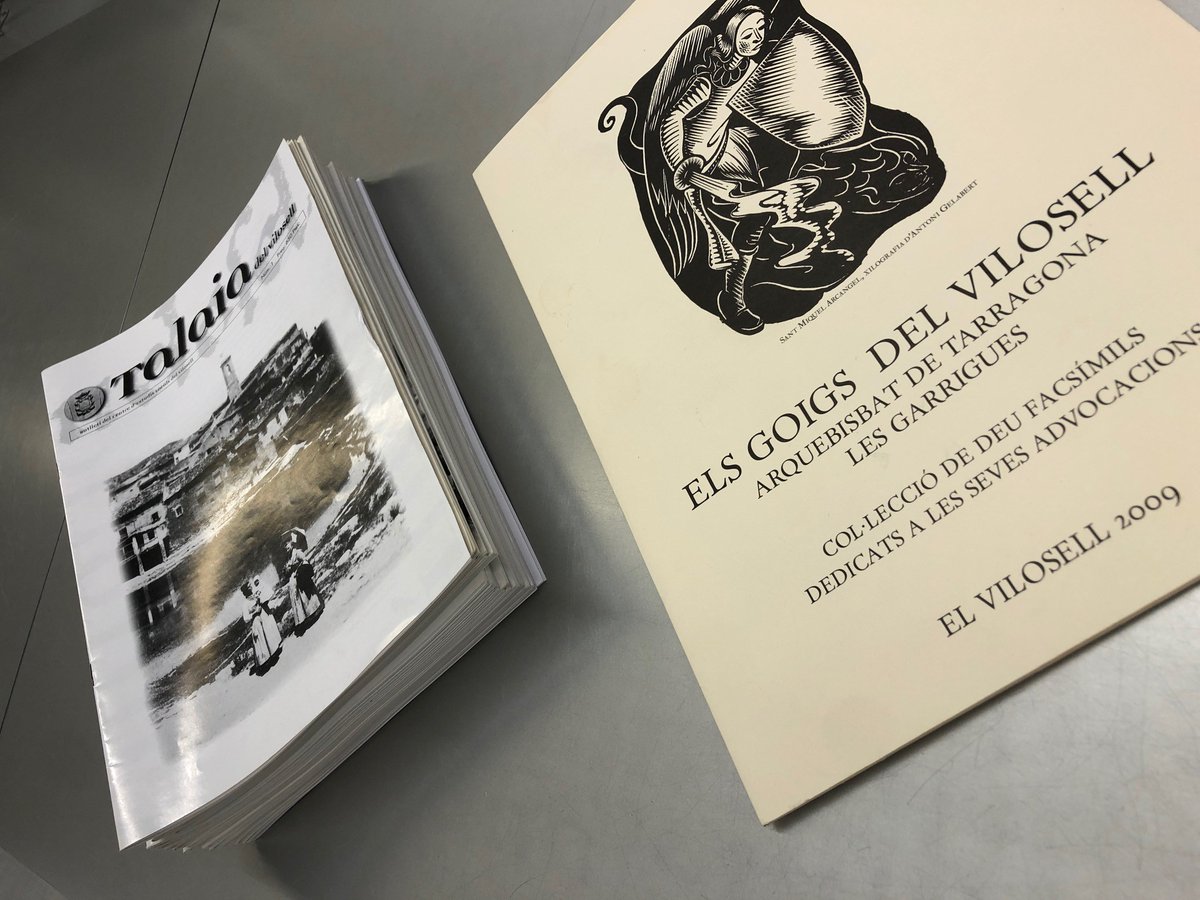 ahlleida's tweet photo. @CELVVilosell recull part de la seva ingent activitat en el butlletí “Talaia del Vilosell” que hem incorporat al fons de la #Biblioteca
Vicenç Aguado també ens ha portat la Col·lecció de Goigs del Vilosell publicats el 2009.
#XAC #Estiu #EstudisLocals
@patrimonigencat https://t.co/yReI6AYsBf