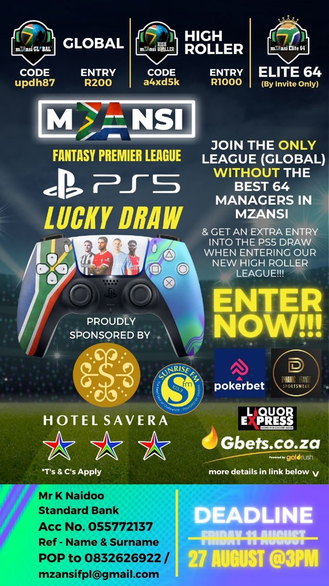 *🚨LAST CHANCE* to enter before *27th August <a href="/3pm/">Sexual GIF</a>!* By playing in the *Global League,* you will *NOT* be competing with the Best 64 Managers in the country who usually win your mini leagues 😅 Link to join Leagues and Socials 👇linktr.ee/mzansifpl