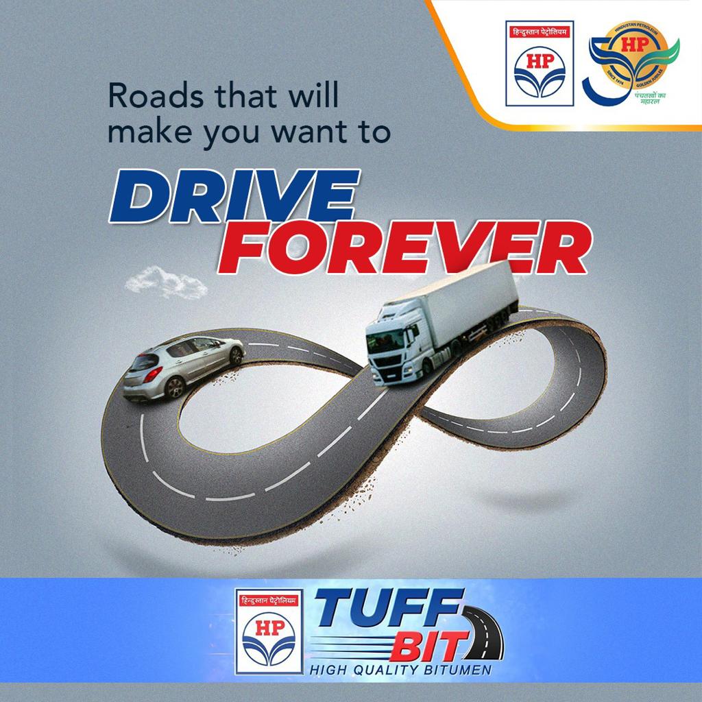 HPCL's tweet photo. Your next journey home would feature smooth roads made with robust, and durable bitumen - #HPTuffbit. We're #deliveringhappiness with our high-quality bitumen which connects our customers with every corner of India.
#HPCL #RoadsOfIndia #DeliveringHappiness #HPtowardsgoldenhorizon
