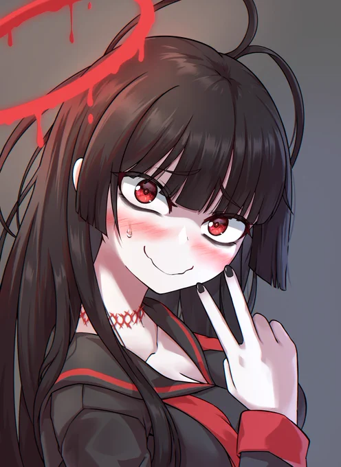 「はぅわわわわ……。」   #ブルアカ #ツルギ