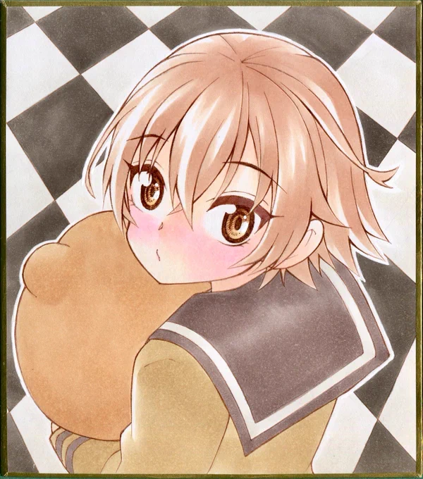 小さい色紙かわいい。#アナログ絵 #コピック 