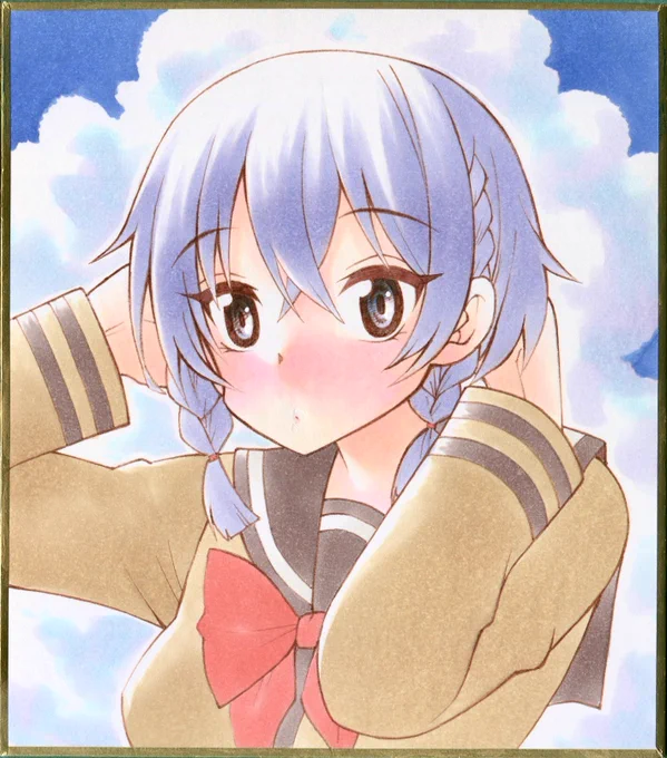 小さい色紙かわいい。#アナログ絵 #コピック 