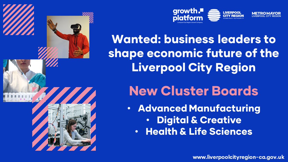 The @LpoolCityRegion cluster boards will be the voice of business to the Combined Authority. We're looking for leaders who truly reflect the communities they represent to take part, particularly those who can bring fresh ideas. Find out more and apply here ow.ly/4qkS50OLzvQ