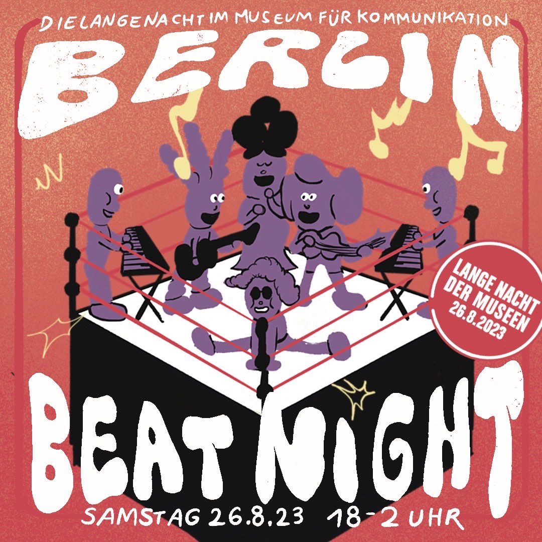 mfk_berlin's tweet photo. Morgen ist Lange Nacht der Museen @LNDMberlin, eines unserer Lieblingsevents. Wir feiern die BERLIN BEAT NIGHT, eine Riesenparty mit Wrestling-Performance, gemeinsamem Protestsingen, humorvollen Führungen u.v.m. (18-2 Uhr) #LNDMberlin 👉 https://t.co/zzNjv35wLq https://t.co/ziUO69bShT