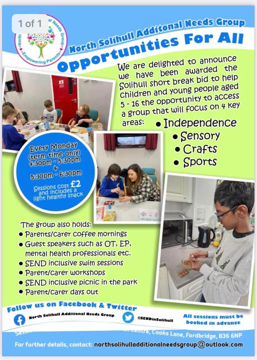 North Solihull Additional Needs Support Group tweet media