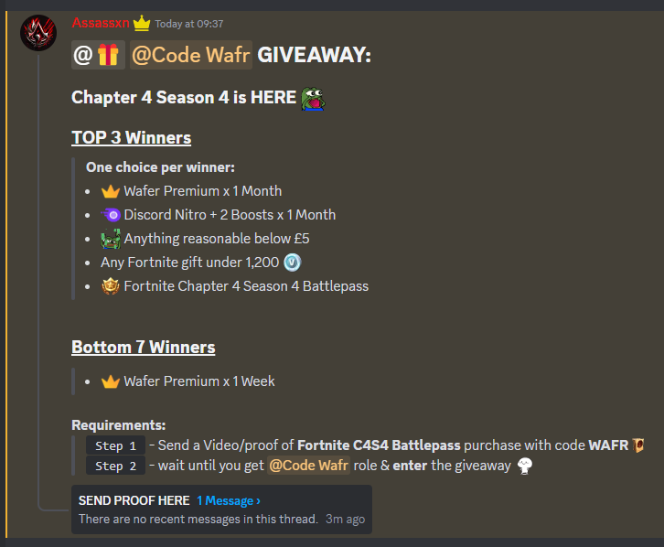 assassxndev's tweet photo. Hosting a Big Giveaway today, join https://t.co/ZFoF63qplR for a chance to win 😎
#Giveaway #FortniteChapter4Season4 https://t.co/qOsJe6xeDs