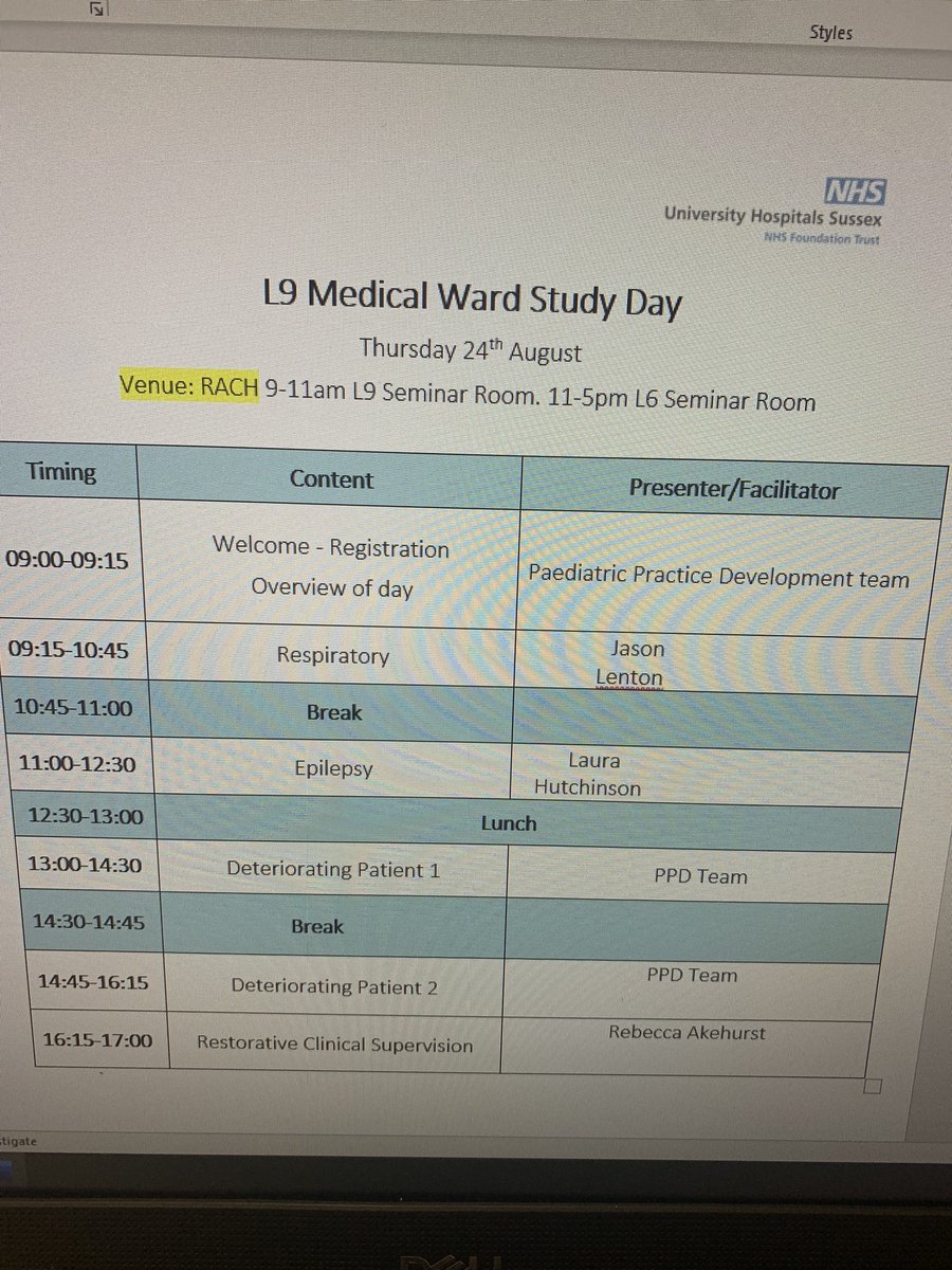 Busy week for the paediatric PDN team <a href="/TheAlexBrighton/">Royal Alexandra Children's Hospital 💙</a>. Well done <a href="/Stazz6Collins/">Sharon Collins</a> for facilitating the first L9 Children’s Medical ward team study day. Blended learning CNS sessions, sim to prepare nurses for deteriorating resp babies in winter / a successful RCS session #Sim #PNA