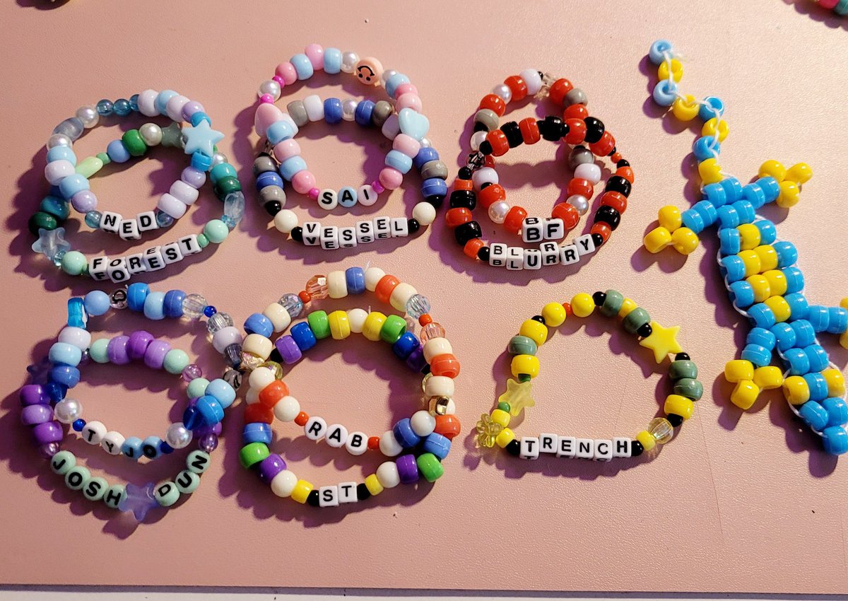 lycosoid's tweet photo. all the tøp inspired bracelets so far :3 https://t.co/OHs8jx0tT8