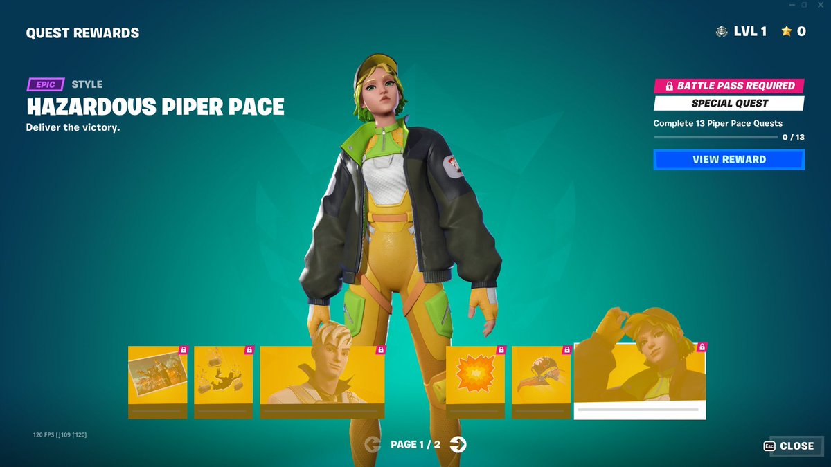 NotBober's tweet photo. Quest rewards. #FortniteLastResort https://t.co/Q77gVMbR8I
