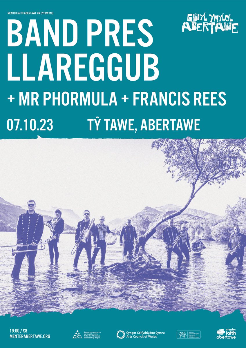 Menter Iaith Abertawe (@menterabertawe) on Twitter photo <a href="/LlareggubBrass/">BAND PRES LLAREGGUB</a> <a href="/MrPhormula/">Mr Phormula</a> <a href="/pugh_rees/">Francis Pugh</a> .<a href="/LlareggubBrass/">BAND PRES LLAREGGUB</a> visit Swansea as part of the <a href="/FringeSwansea/">The Swansea Fringe</a>! With support from <a href="/MrPhormula/">Mr Phormula</a> + Francis Rees (<a href="/pugh_rees/">Francis Pugh</a>)
🎟 Tickets £8, or grab a wristband for only £20 to catch everything that's on over the weekend! ➡ buff.ly/3QS8ZVg
#abertawe <a href="/LlareggubBrass/">BAND PRES LLAREGGUB</a> <a href="/MrPhormula/">Mr Phormula</a> <a href="/pugh_rees/">Francis Pugh</a> .<a href="/LlareggubBrass/">BAND PRES LLAREGGUB</a> visit Swansea as part of the <a href="/FringeSwansea/">The Swansea Fringe</a>! With support from <a href="/MrPhormula/">Mr Phormula</a> + Francis Rees (<a href="/pugh_rees/">Francis Pugh</a>)
🎟 Tickets £8, or grab a wristband for only £20 to catch everything that's on over the weekend! ➡ buff.ly/3QS8ZVg
#abertawe