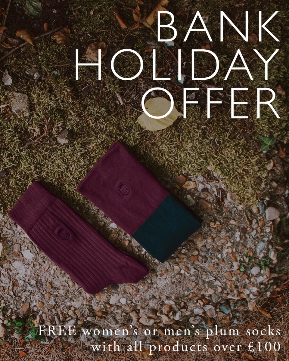 ☀️ BANK HOLIDAY OFFER ☀️ Receive a FREE PAIR OF MEN’S OR WOMEN’S PLUM SOCKS with all products over £100 🙌 Tag a friend in the comments who needs to see this 👀 Shop New Arrivals --> fairfaxandfavor.com/collections/ne…