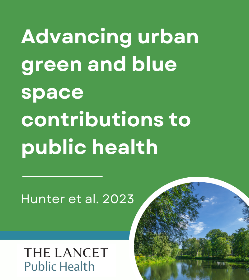 Just published in @TheLancetPH Our Viewpoint providing an integrated perspective on the challenges hindering delivery of health-enhancing urban green and blue space, with recommendations to address them A thread...🧵 sciencedirect.com/science/articl…