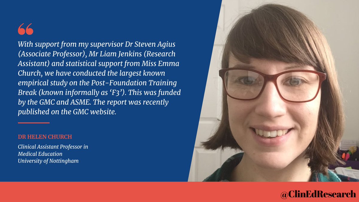 Incubator for Clinical Education Research (@clinedresearch) on Twitter photo Hot off the press!
<a href="/helenrchurch/">Helen Church</a> has published a report on the experiences of drs taking a career break after F2 with Dr Agius <a href="/LiamJenkins6/">Liam Jenkins</a> + @EMWREP
Incredible large-scale #ClinEd research supported by <a href="/asmeofficial/">Association for the Study of Medical Education</a> + <a href="/GMC/">GMC</a>!
Congrats Helen + team! ๐
#F3 #FY3 #CareerBreak Hot off the press!
<a href="/helenrchurch/">Helen Church</a> has published a report on the experiences of drs taking a career break after F2 with Dr Agius <a href="/LiamJenkins6/">Liam Jenkins</a> + @EMWREP
Incredible large-scale #ClinEd research supported by <a href="/asmeofficial/">Association for the Study of Medical Education</a> + <a href="/GMC/">GMC</a>!
Congrats Helen + team! ๐
#F3 #FY3 #CareerBreak