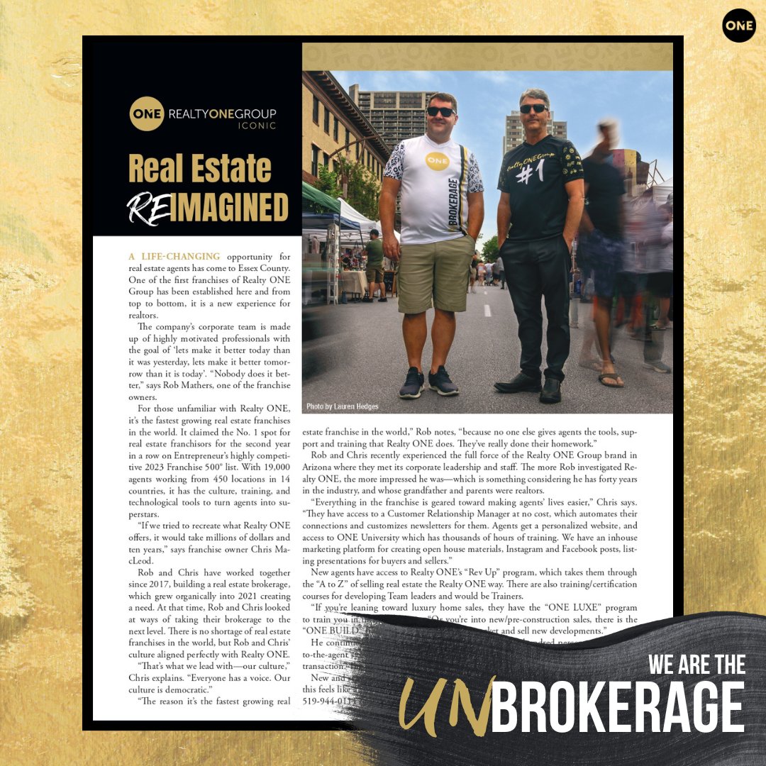 High-fives to our legendary franchise in Windsor for scoring an epic spotlight in Windsor Life Magazine! 🌟🙌

Our ICONIC squad is taking Windsor by storm – and guess what? You could be the next ONE to rock the scene!

#BeTheNextONE #RealtyONEGroup #UNBrokerage