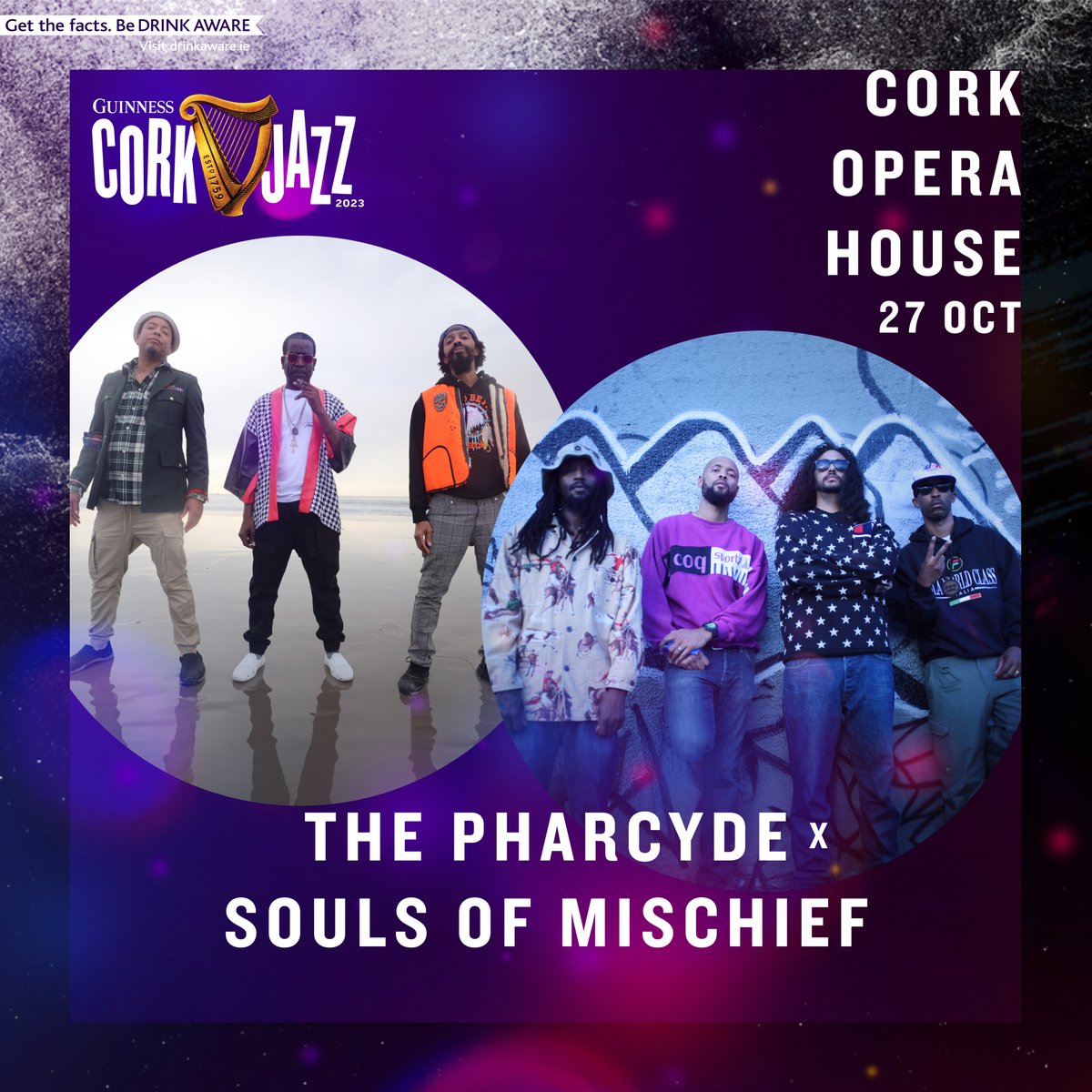 South Central legends, The Pharcyde, join us for a late night show with Souls of Mischief, as part of the Guinness Cork Jazz Festival.

📆Friday 27 October - 11:30PM

Tickets On Sale Now &gt; corkoperahouse.ie/whats-on/the-p…