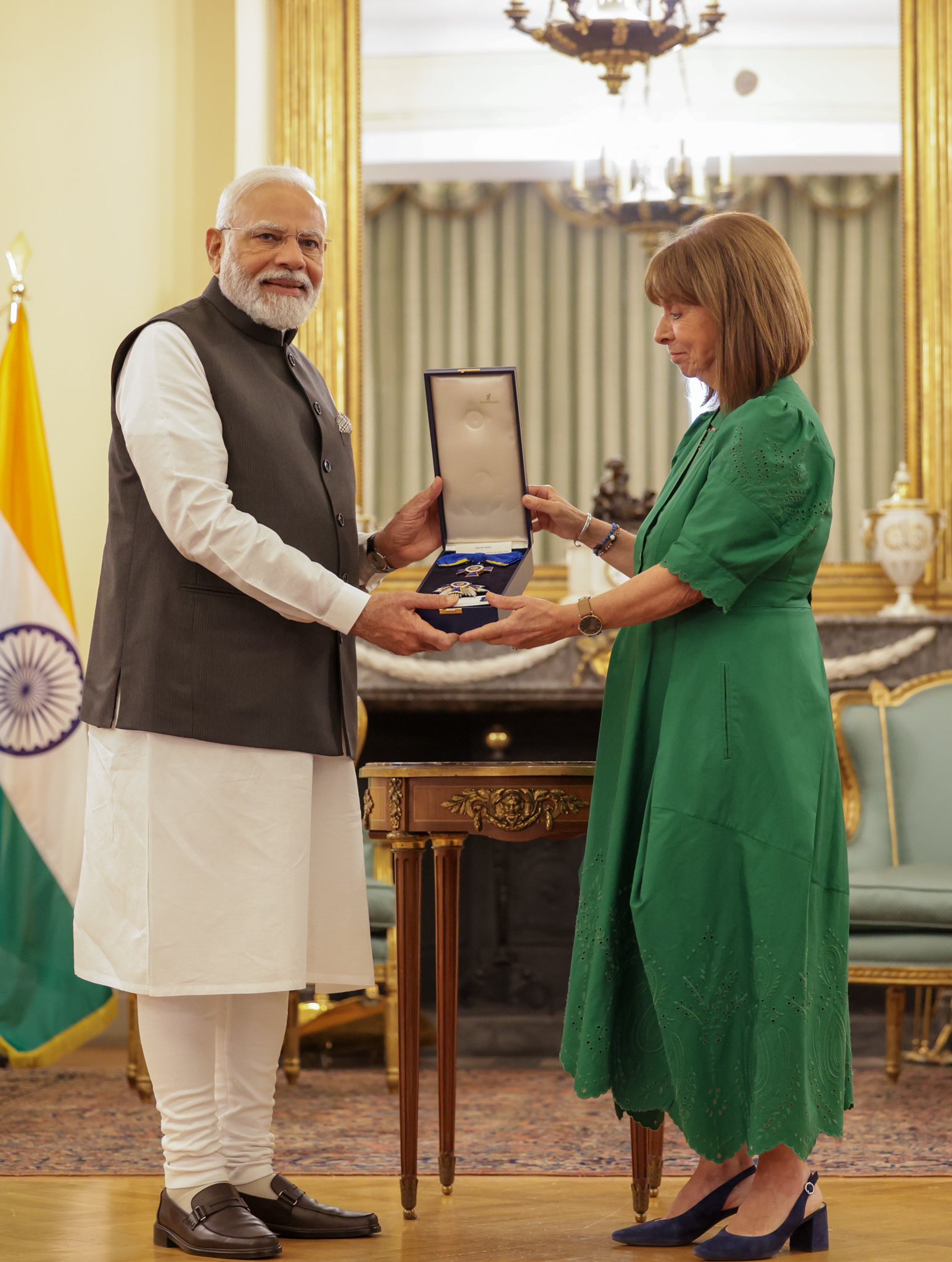 President of Greece confers PM Modi with the Grand Cross of the Order of Honour