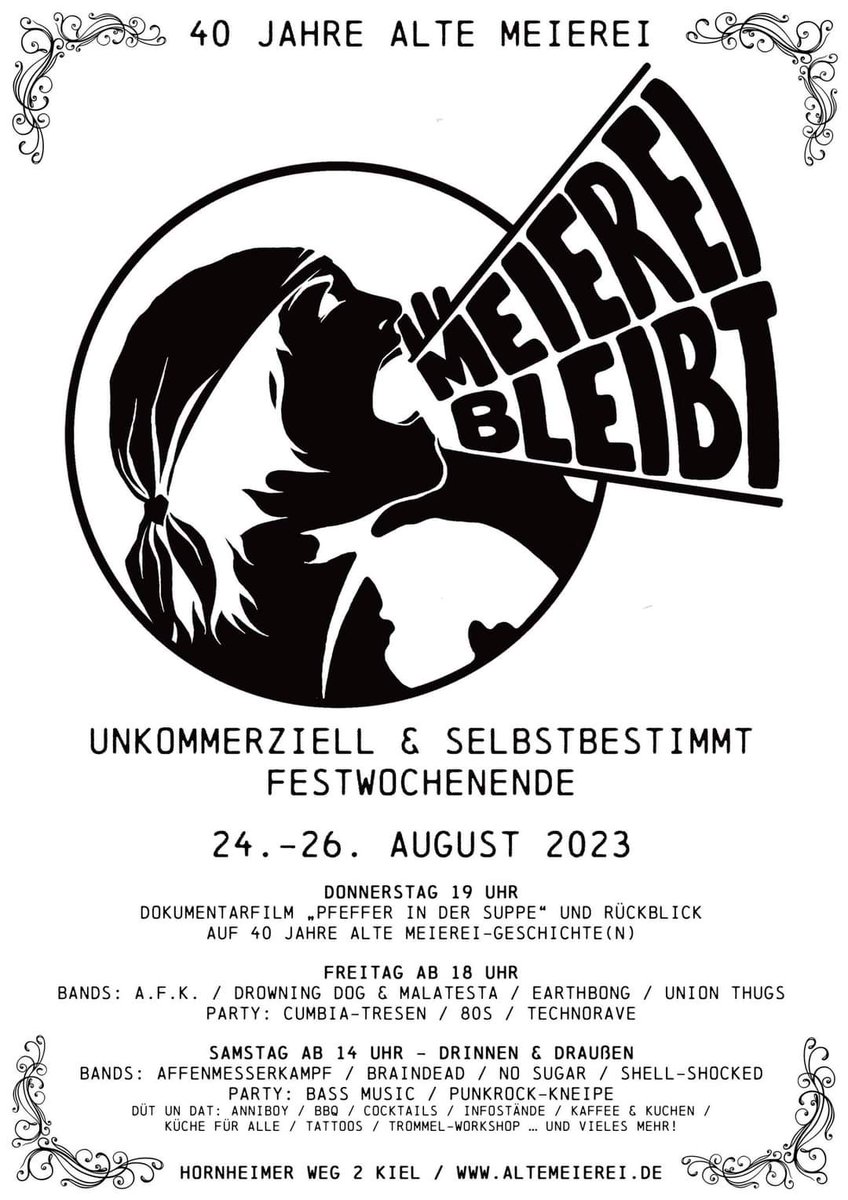 DureRealite's tweet photo. Tonight, don't miss Union Thugs in Kiel for the 40th anniversary of the @AlteMeierei squat with Drowning Dog &amp; Malatesta, Earthbong and A.F.K.
That's gonna be one hell of a night with comrades from Fire and Flames! 🔥

#unionthugs #altemeierei #kiel #folkpunk #workingclass #punk https://t.co/O5f4lQw5QU