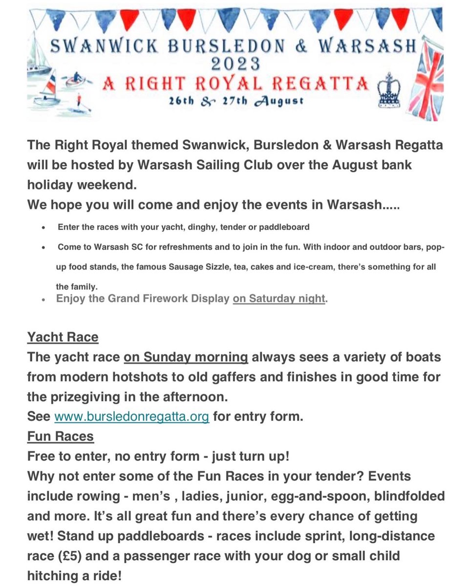 hambleharbour's tweet photo. Bursledon Regatta Details…..
https://t.co/CpoOVGi8te https://t.co/LS8cFaxgBE