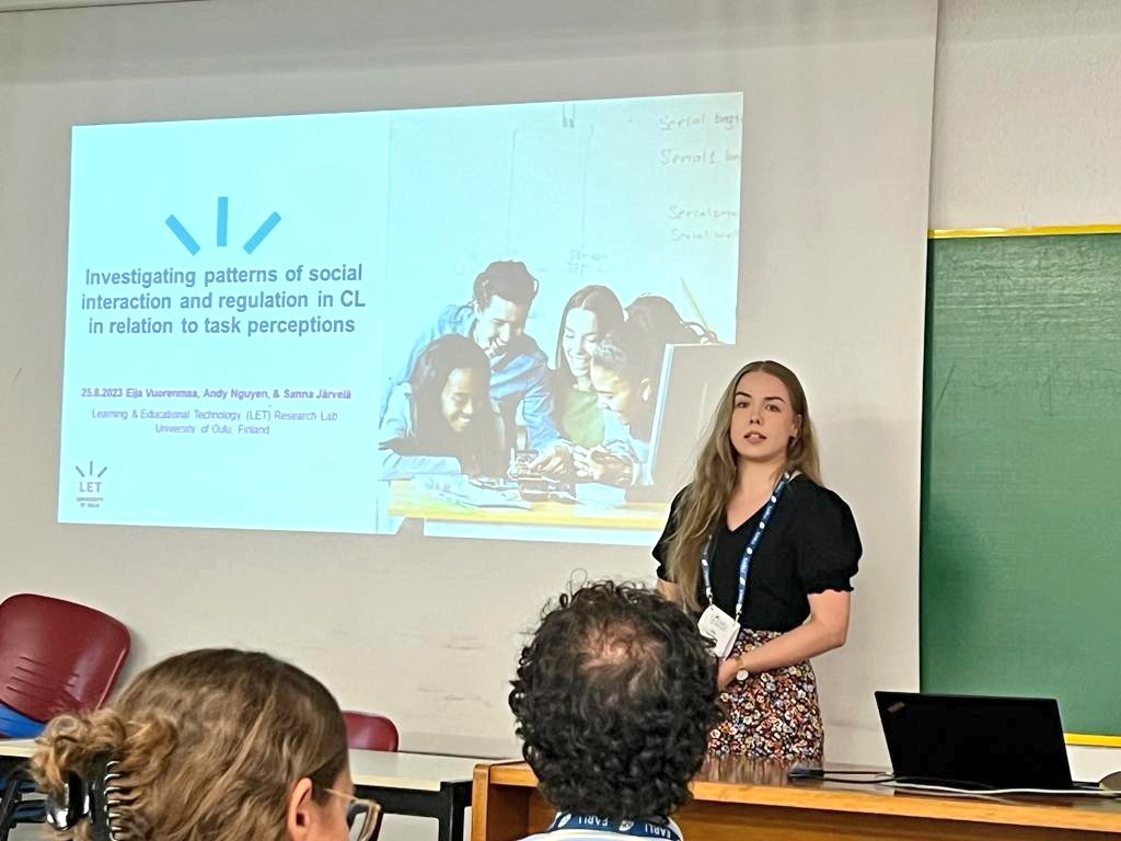 What a privilege it was to present at @EARLI2023 in front of an audience full of superstars! ✨ Special thanks to my dear supervisor Prof. @SannaJarvela and colleague @AndyNguyenOulu for your support. 💙 #learning #research @LET_Oulu #LET_Oulu #LETresearch @UniOulu #UniOulu