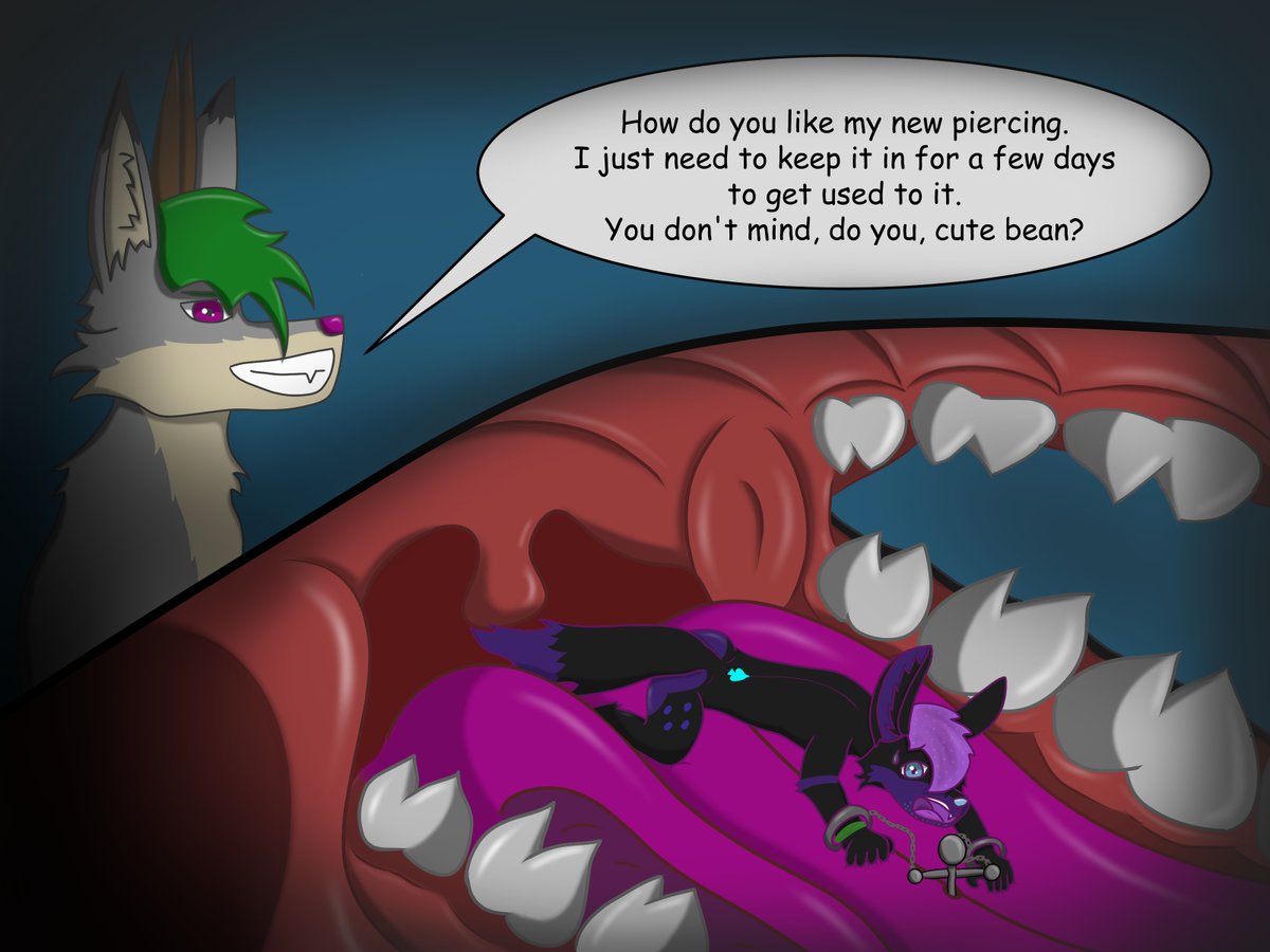 platinsoul's tweet photo. @AkinariFox wanted to see my new piercing, but didn't know what he was getting into.
Let's hope that he endures the next few days.
#macro #micro #maw #vore #furry #furryart #ventis https://t.co/jHHkTcrLbR