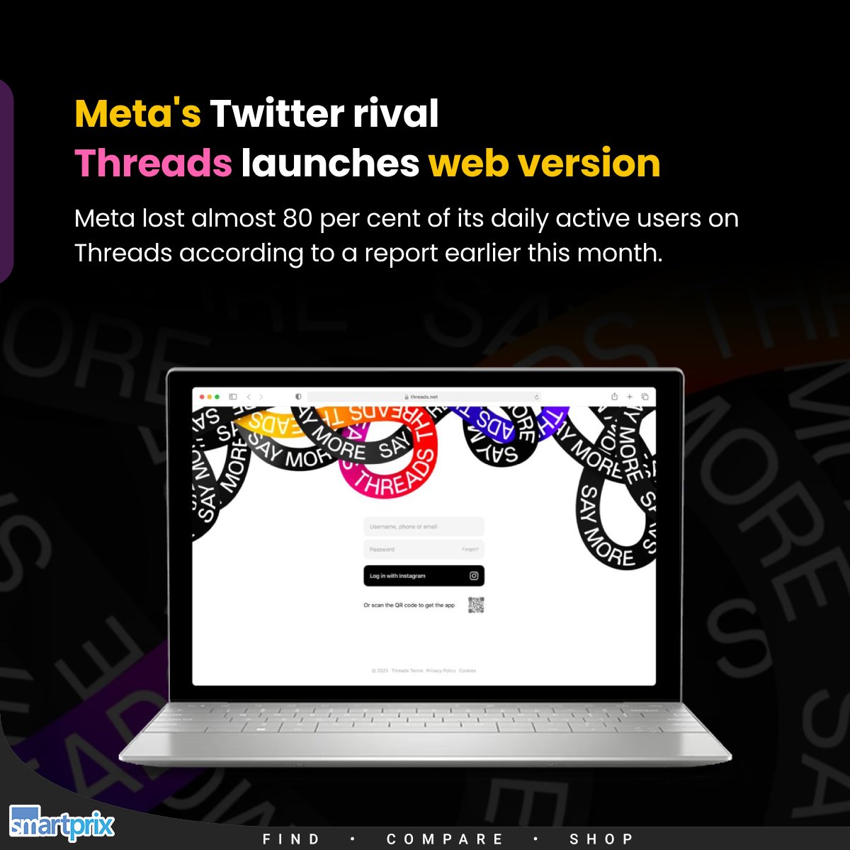 Smartprix's tweet photo. The web version of Threads is finally here!
#Meta #TwitterX #Threads #Web #ThreadsWeb https://t.co/S75Wd3S4Or