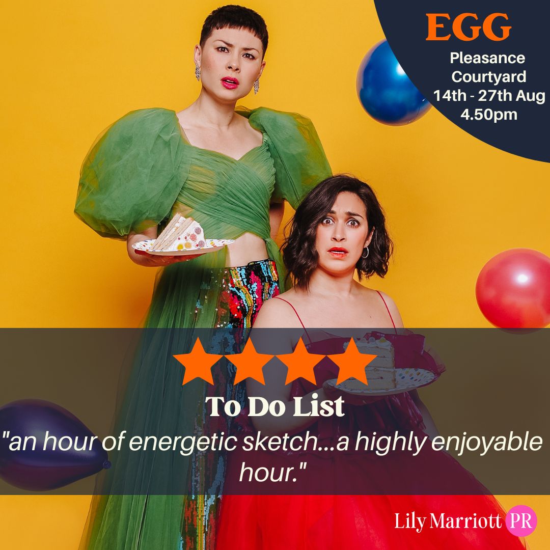 4 stars for @EggComedy brand-new Edinburgh Fringe hour 'Absolutely Fine' from @ToDoListLDN 🌟🌟🌟🌟 Catch EGG performing at: 📍 @ThePleasance , Courtyard Beside ⌚ 14th - 27th Aug, 4:50pm 🎟️ Tickets in bio! @BerksNest @pbjmanagement @edfringe