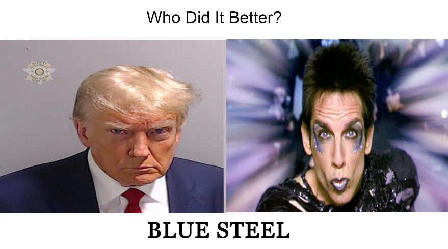 VisionaryAim's tweet image. Who did it better?  Zoolander or Trump?